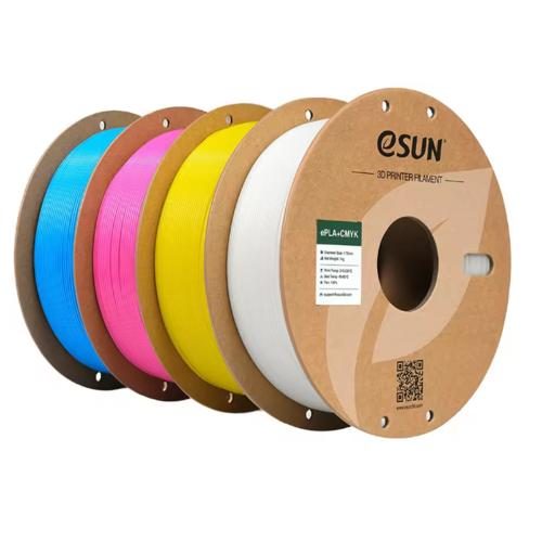 eSun PLA+ Filament CMYK Bundle with Plastic Roll - Cyan / Magenta / Yellow / Carousel 1