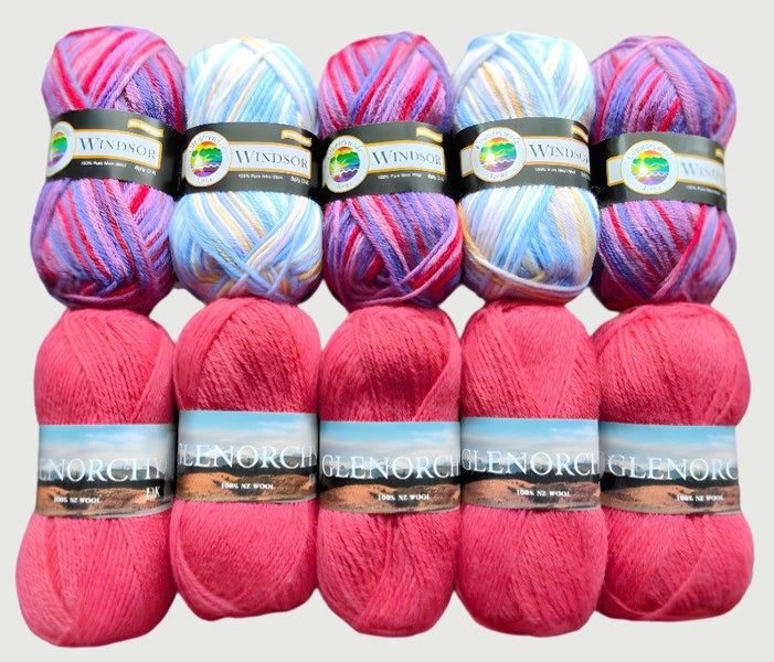 Countrywide Yarns Glenorchy & Windsor yarn 8ply - 10 pack****$1 RESERVE**** Carousel 1