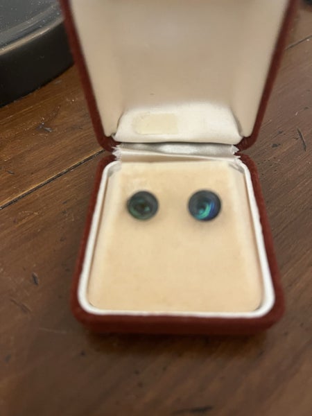 Paua earrings with Sterling silver studs Carousel 1