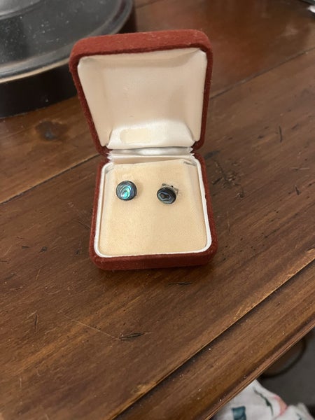 Paua earrings with Sterling silver studs Carousel 2