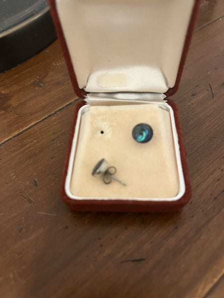 Paua earrings with Sterling silver studs Carousel 3