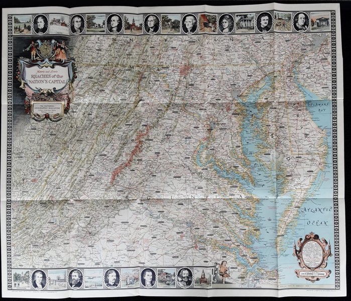 Vintage American map - Historic and Scenic Reaches of the Nation Carousel 1