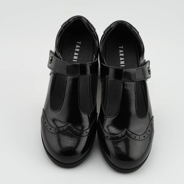 Girls Black Leather School Shoes, Mary Jane Flats, Soft-soled Anti-slip Carousel 2