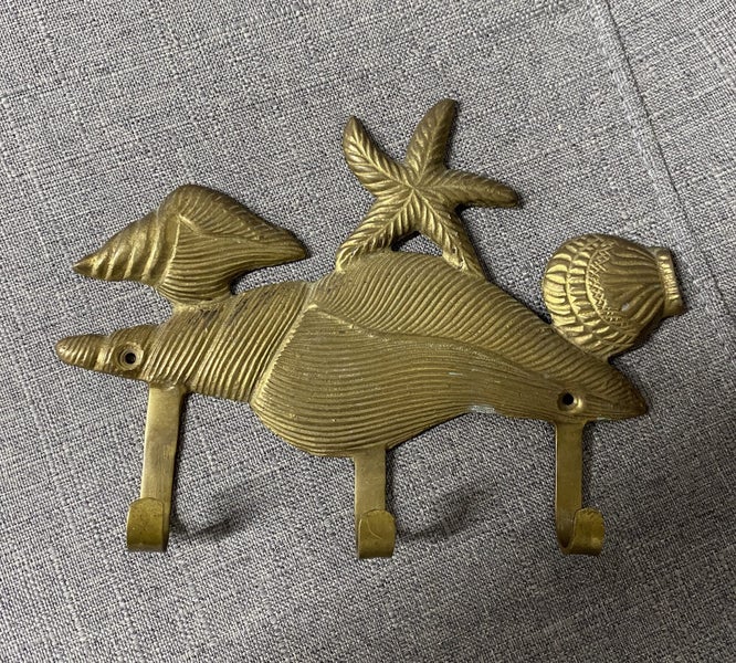 Brass vintage shell hooks Carousel 5