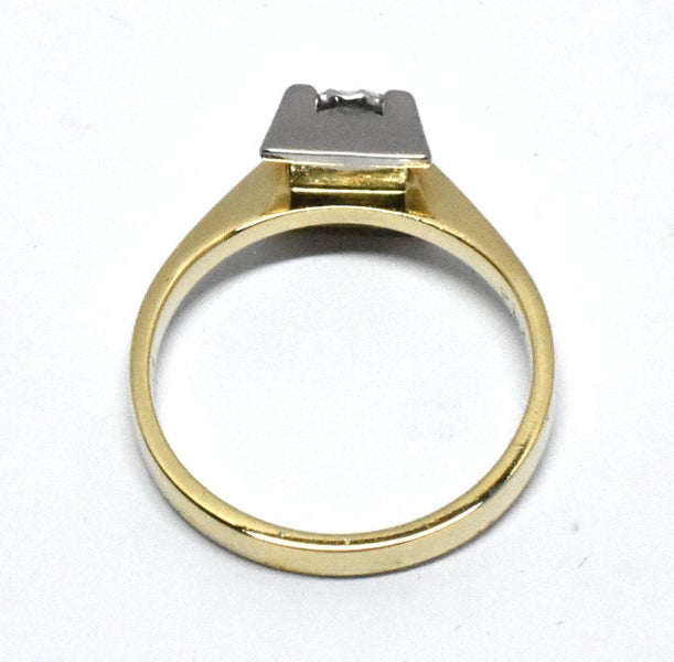 $4,500 Hand Made 18ct YG & Platinum Diamond Solitaire Ring! Size J ½ - 178281 Carousel 2