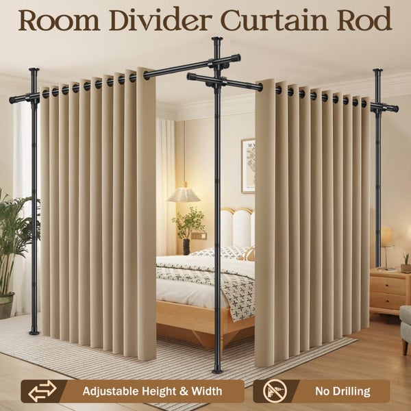 Room Divider Curtain Rod Space Partition Separator Carousel 1