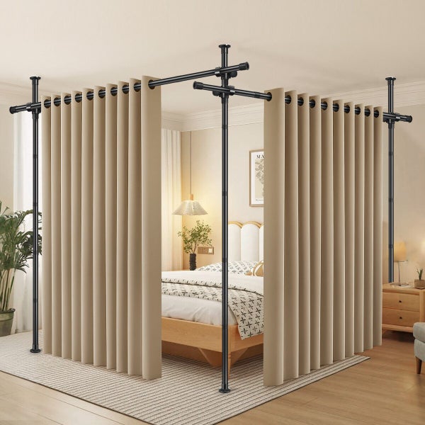Room Divider Curtain Rod Space Partition Separator Carousel 10