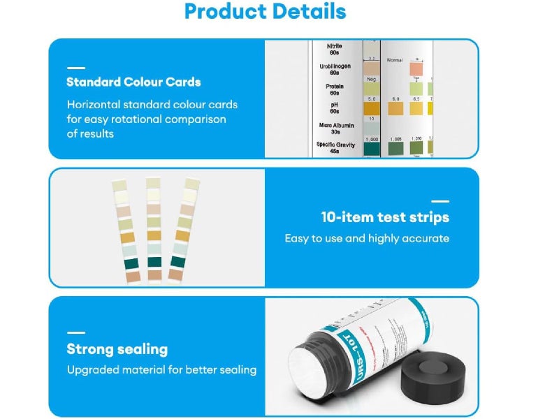 100 Urine Test Strips – 10 Parameter Health Check | NZ Stock Carousel 7