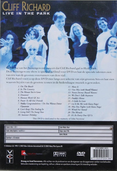 Cliff Richard Live in the Park DVD Carousel 2