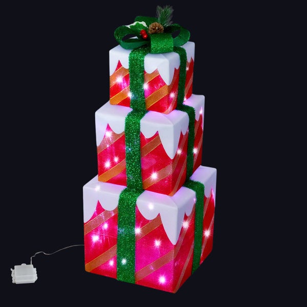 Christmas Lights Decorations 68 LED Light Up Gift Boxes Carousel 12