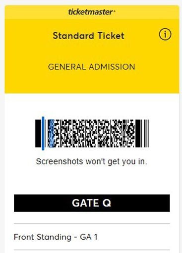 Metallica M72 Ticket - Front Standing GA 164063265095041112