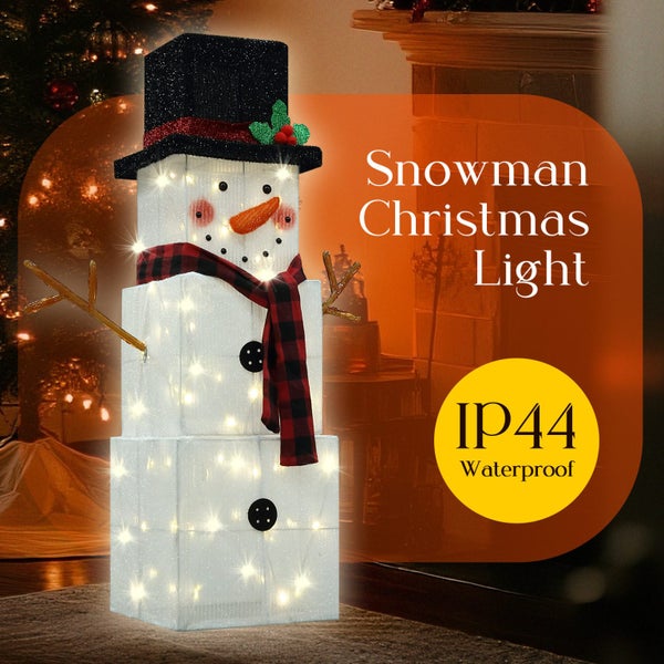 Christmas Lights 75 LED Strip Lighted Snowman Decorations Carousel 2