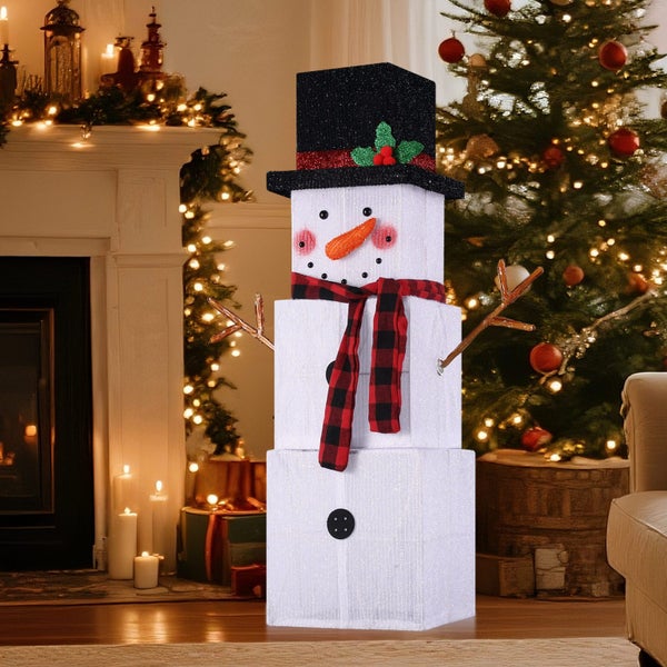 Christmas Lights 75 LED Strip Lighted Snowman Decorations Carousel 1