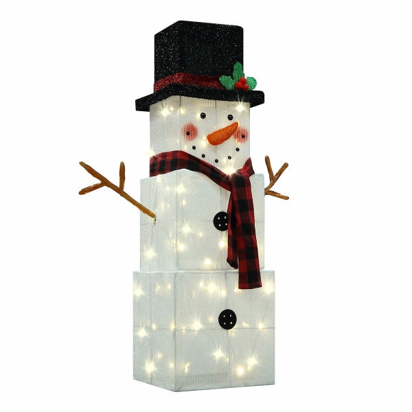 Christmas Lights 75 LED Strip Lighted Snowman Decorations Carousel 14