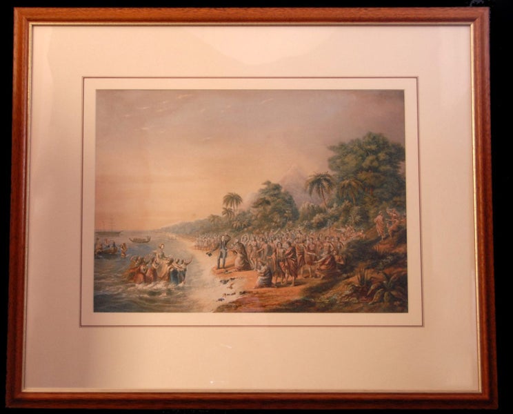 RARE ORIGINAL 1844 HISTORIC UK NZ-THEMED BAXTER PRINT Carousel 1