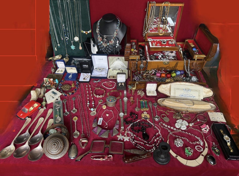 Estate hoard huge lot of: Jewellery Sterling Silver Vintage Stamps Watches Gems Carousel 1
