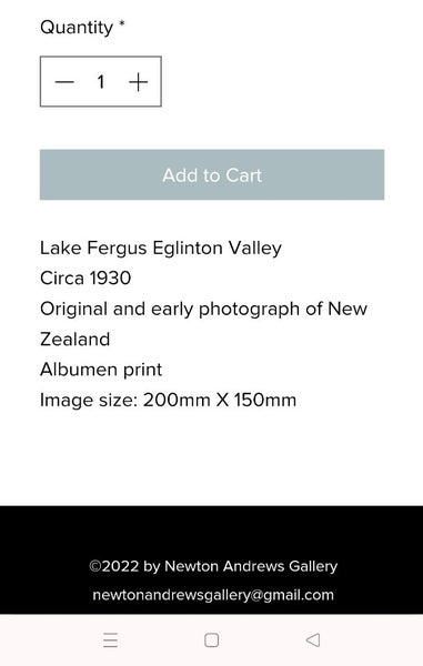 Large c1930s? hand coloured photo of Lake Fergus mid century retro not Whites Carousel 10