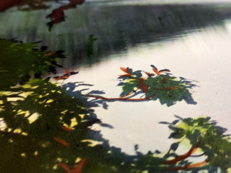 Large c1930s? hand coloured photo of Lake Fergus mid century retro not Whites Carousel 2