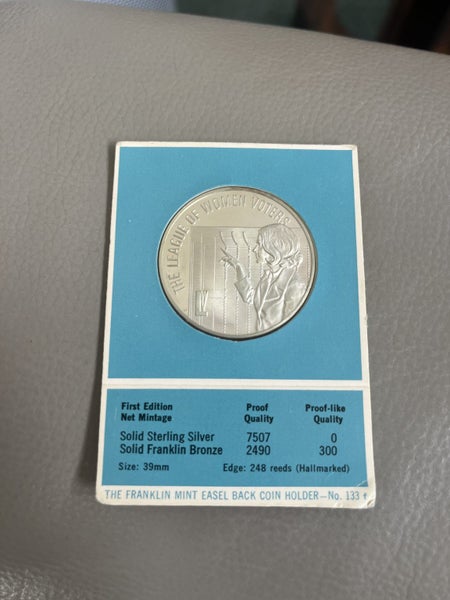 League of Women Voters 50th Anniversary sterling silver proof coin Carousel 2