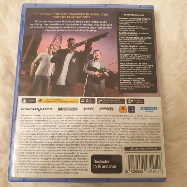 PS5 - Grand Theft Auto V-Preowned, Original Case - Excellent Condition Carousel 2