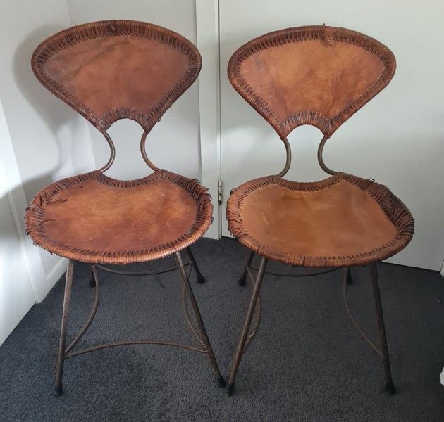 Vintage Leather chairs Mexican-inspired equipale Carousel 9