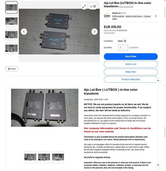 AJA (LUT-box) SDI to HDMI Carousel 6