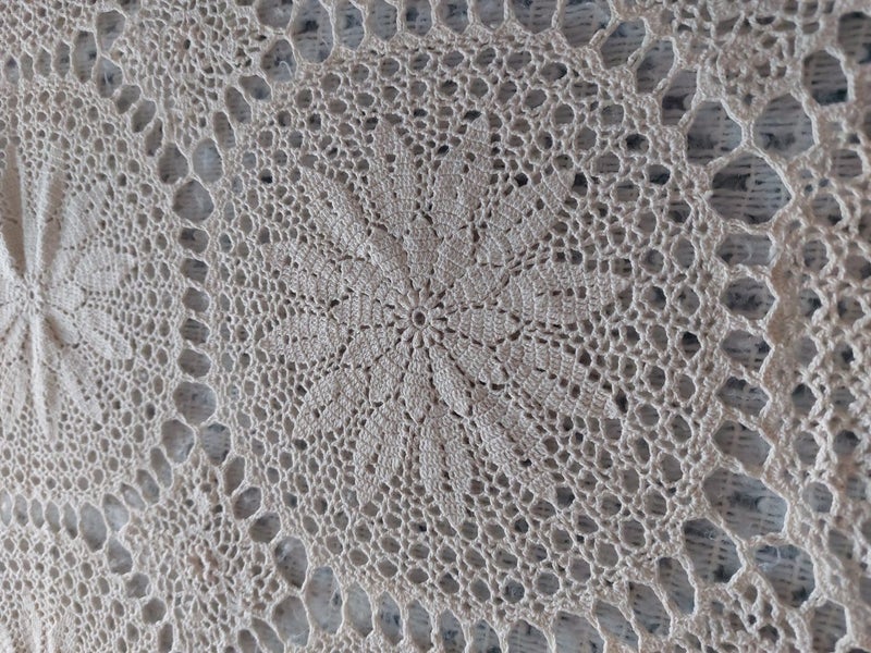 Beautiful vintage cotton crochet throw Carousel 6