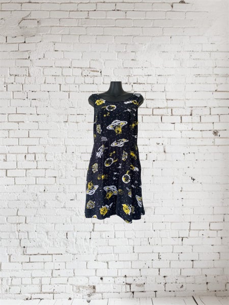 Dangerfield Space Print Dress Size 8 Viscose Pockets