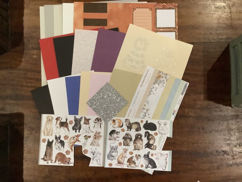 Bulk Lot of Scrapbook or card making Papers and Embelishments (17) Carousel 1