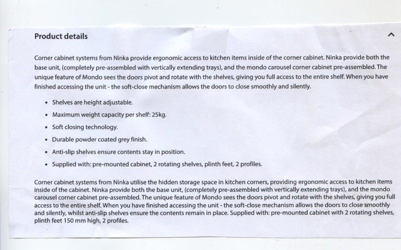 Rotary corner cupboard Carousel 2