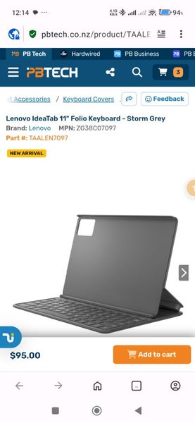 LENOVO IDEA TAB 11" & FOLIO KEYBOARD BUNDLE64288141971969111