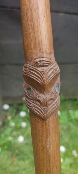 Maori Taonga Carved Weapons - Taiaha, Patu, Pouwhenua, Tewhatewha Carousel 12