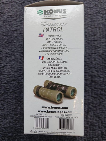 Binoculars 10x26 AS NEW (Konus #2366 - Patrol) - Waterproof Carousel 2
