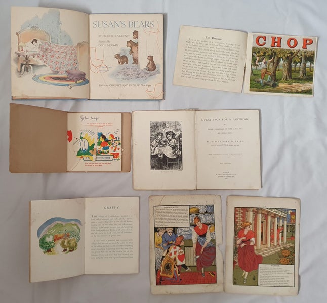 11 Old Damaged Children's Books (1870s-1970s) Carousel 2