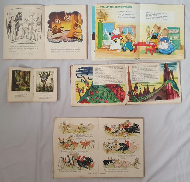 11 Old Damaged Children's Books (1870s-1970s) Carousel 5