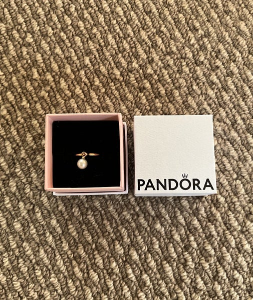Pandora Rose gold and Freshwater Pearl Ring, retired, rare Carousel 2