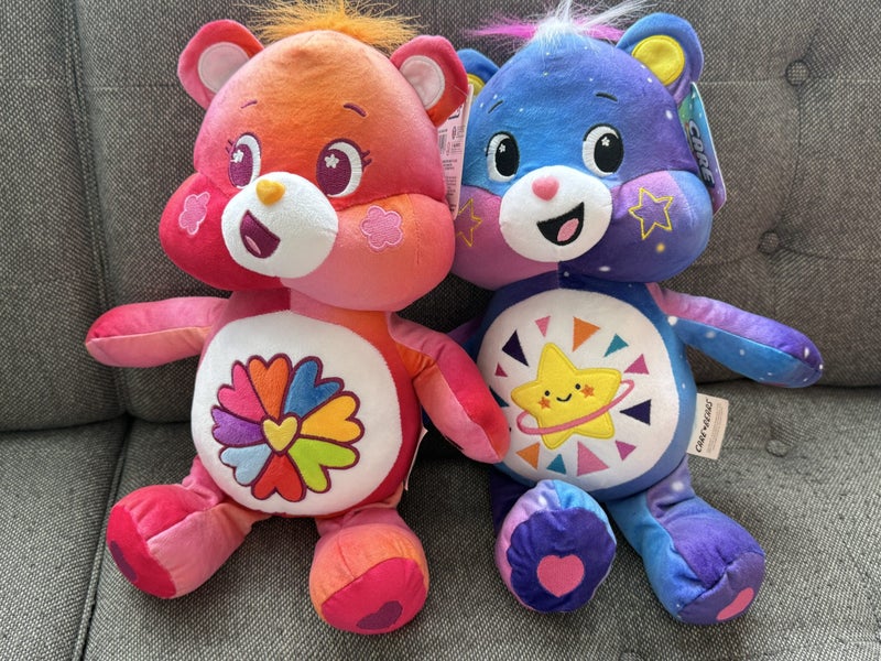 2 X Care Bears 32cm Plush Toy Carousel 1