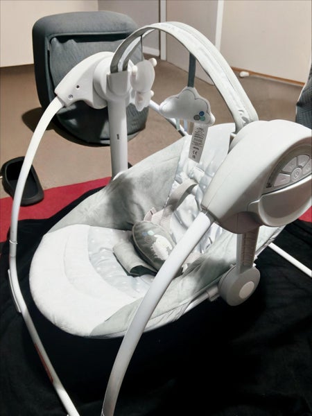 Ingenuity Comfort-2-go Portable Swing Cuddle Lamb Grey/white Carousel 3
