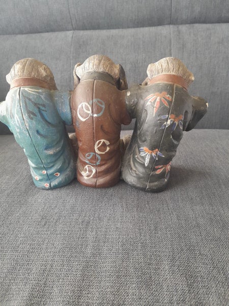 Three Wise Monkeys- a Japanese saying "See No Evil, Hear No Evil, Speak No Evil" Carousel 2