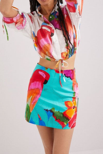 Desigual Tropical Miniskirt • Size: M fits 8-small 10 • RRP:$26964477038897665110
