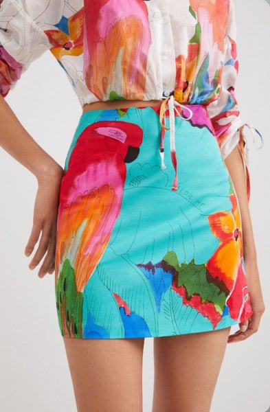 Desigual Tropical Miniskirt • Size: M fits 8-small 10 • RRP:$26964477038897665111
