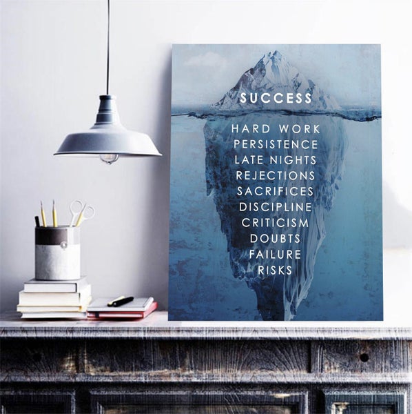 Framed $1 RESERVE 1 Panel Canvas Art Print - Success Rule Carousel 4