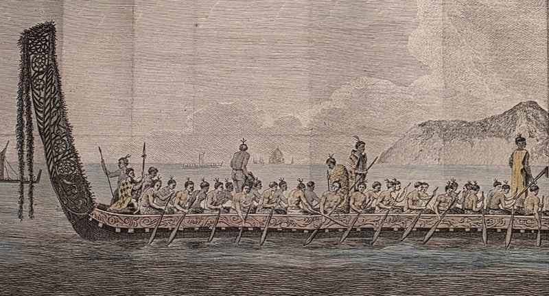 *Scarce* 1797 La Pérouse Voyage – Maori Waka Taua - French Pacific Exploration Carousel 2