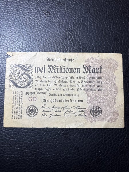 Reichsbanknote: Two Million Mark 1923 hyperinflation period Carousel 1
