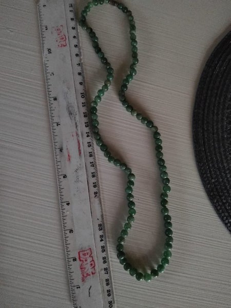 Old Greenstone Natural Jade Necklace . Carousel 2