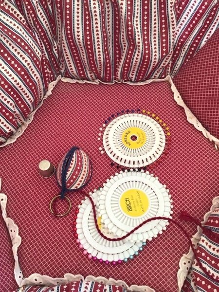 Vintage fabric sewing box - ideal for keeping all your sewing items in one place Carousel 2