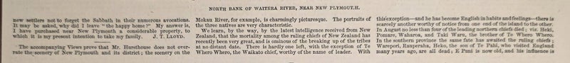 1851 Taranaki & Maori Portrait Engraving: New Plymouth / Waitara River, Taranaki Carousel 5