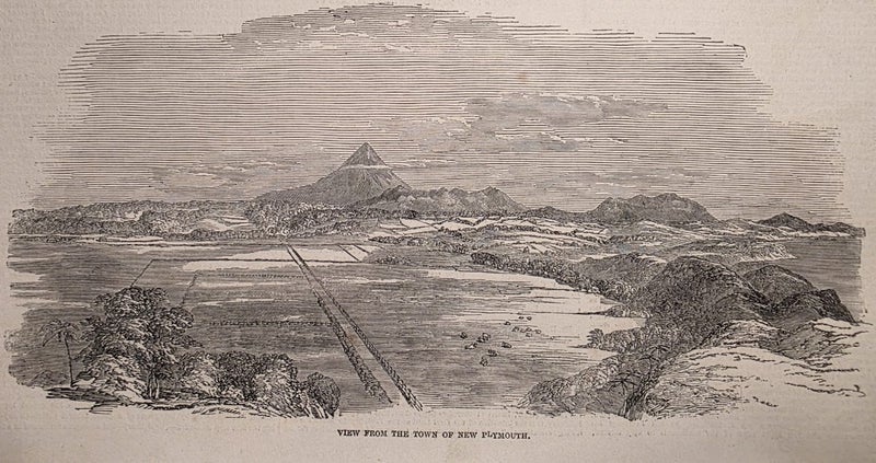 1851 Taranaki & Maori Portrait Engraving: New Plymouth / Waitara River, Taranaki Carousel 2
