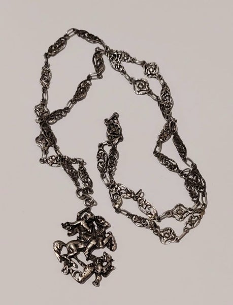 Antique Italian Fratello Peruzzi 800 Silver Chain Carousel 1