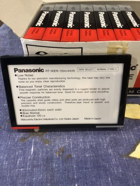 Panasonic 90min Blank Cassette Tape Lot x8 New Sealed Made inJapan. Carousel 6